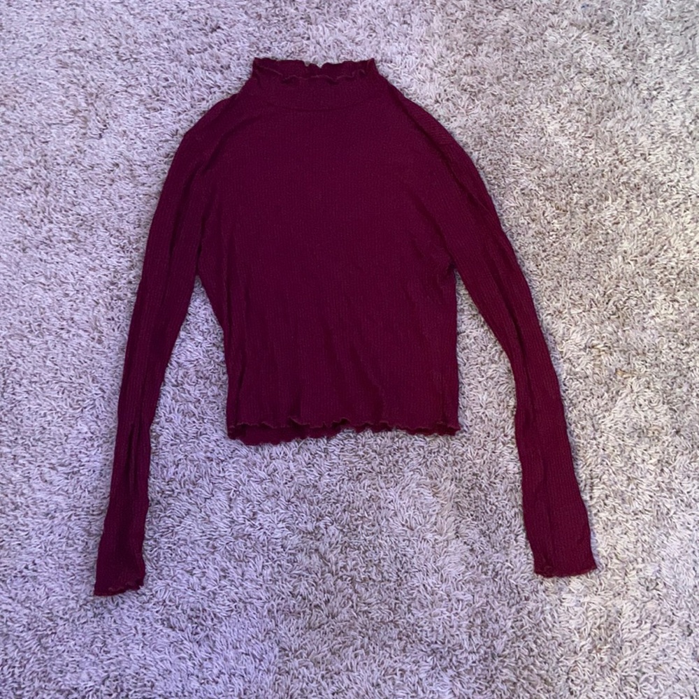 Charlotte Russe maroon small long sleeve shirt